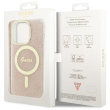 Заредете изображение във визуализатора на галерията – Original Case GUESS hardcase 4G MagSafe GUHMP14LH4STP for Iphone 14 Pro pink
