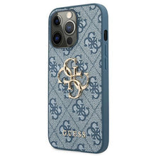 Заредете изображение във визуализатора на галерията – Guess GUHCP13L4GMGBL iPhone 13 Pro / 13 6,1" niebieski/blue hardcase 4G Big Metal Logo
