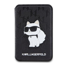 Заредете изображение във визуализатора на галерията – Karl Lagerfeld KLWMSPSAKHCK Wallet Card Slot Stand Saffiano Monogram Choupette MagSafe case - black
