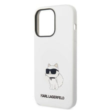 Заредете изображение във визуализатора на галерията – Karl Lagerfeld KLHMP14LSNCHBCH iPhone 14 Pro 6.1" hardcase white/white Silicone Choupette MagSafe
