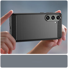 Заредете изображение във визуализатора на галерията – Case for Carbon Case Samsung Galaxy S24+ flexible silicone carbon cover - black
