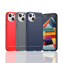 Заредете изображение във визуализатора на галерията – Flexible carbon pattern case for iPhone 15 Carbon Case - blue
