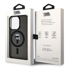Заредете изображение във визуализатора на галерията – Karl Lagerfeld IML Ikonik MagSafe case for iPhone 14 Pro Max - black
