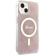 Заредете изображение във визуализатора на галерията – Original Case GUESS hardcase 4G MagSafe GUHMP14MH4STP for Iphone 14 Plus pink
