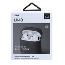 Заредете изображение във визуализатора на галерията – UNIQ etui Lino AirPods 1/2 gen. Silicone szary/ash grey

