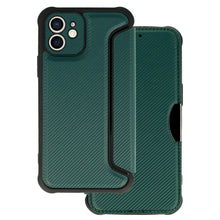 Заредете изображение във визуализатора на галерията – Razor Carbon Book Case for Iphone 12 dark green
