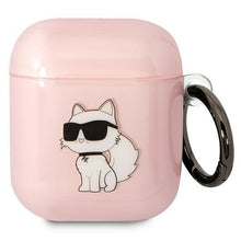 Заредете изображение във визуализатора на галерията – Karl Lagerfeld KLA2HNCHTCP Airpods 1/2 cover pink/pink Ikonik Choupette
