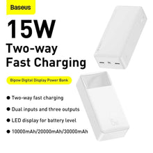 Заредете изображение във визуализатора на галерията – Power bank baseus bipow - 30 000mah lcd quick charge pd15w white ppdml-k02 - TopMag
