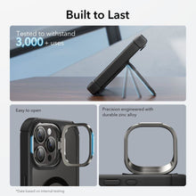 Заредете изображение във визуализатора на галерията – ESR ARMOR TOUGH KICKSTAND HALOLOCK MAGSAFE IPHONE 15 PRO MAX CLEAR/BLACK
