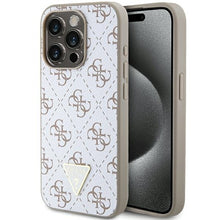 Заредете изображение във визуализатора на галерията – Original Case GUESS hardcase 4G Triangle Metal Logo GUHCP15XPG4GPH for Iphone 15 Pro Max white
