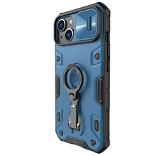 Заредете изображение във визуализатора на галерията – Nillkin CamShield Armor Pro Case iPhone 14 Armor Case with Camera Cover Ring Stand Blue
