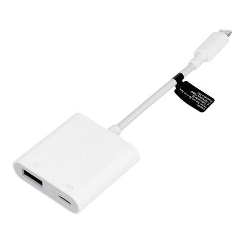 Adaptor from lightning to usb 3 + charging lightning 8-pin camera connection kit (camera, pendrive) white - TopMag