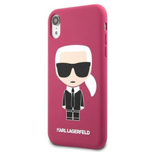 Заредете изображение във визуализатора на галерията – Karl Lagerfeld KLHCI61SLFKFU iPhone Xr fuksja/fushia hardcase Silicone Ikonik

