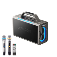 Заредете изображение във визуализатора на галерията – Joyroom Pies Series JR-MW03 Wireless Karaoke Speaker with 2 Microphones and Remote Control - Black
