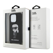 Заредете изображение във визуализатора на галерията – Karl Lagerfeld KLHCP15XSCBSKNK iPhone 15 Pro Max 6.7&quot; hardcase black/black Crossbody Silicone Ikonik
