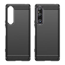 Заредете изображение във визуализатора на галерията – Carbon Case cover for Sony Xperia 1 V flexible silicone carbon cover black
