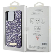Заредете изображение във визуализатора на галерията – Guess Rhinestone Metal Logo case for iPhone 15 Pro - pink
