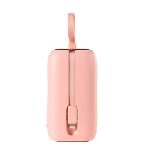 Заредете изображение във визуализатора на галерията – Joyroom powerbank 10000mAh Colorful Series 22.5W with 2 built-in USB C and Lightning cables pink (JR-L012)
