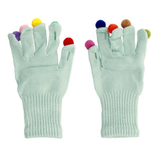 Заредете изображение във визуализатора на галерията – Gloves for touch screens with pom poms LIGHT BLUE
