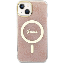 Заредете изображение във визуализатора на галерията – Original Case GUESS hardcase IML 4G MagSafe GUHMP15SH4STP for Iphone 13/14/15 pink
