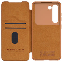Заредете изображение във визуализатора на галерията – Nillkin Qin Leather Pro Case for Samsung Galaxy S23+ flip cover camera cover brown
