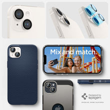Заредете изображение във визуализатора на галерията – Spigen OPTIK.TR ”EZ FIT” CAMERA PROTECTOR 2-PACK IPHONE 14 / 14 PLUS STARLIGHT
