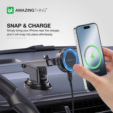 Заредете изображение във визуализатора на галерията – Amazing Thing Car holder Explorer Pro Mag Thermo-Cooling with Magsafe charger TP15WFAN to dashboard and air vent black
