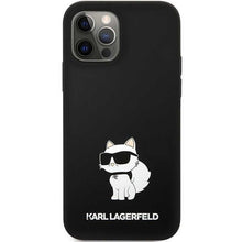 Заредете изображение във визуализатора на галерията – Karl Lagerfeld KLHCP12MSNCHBCK iPhone 12 /12 Pro 6.1" hardcase black/black Silicone Choupette
