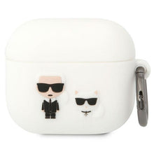 Заредете изображение във визуализатора на галерията – Karl Lagerfeld KLACA3SILKCW AirPods 3 cover white/white Silicone Karl &amp; Choupette
