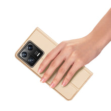 Заредете изображение във визуализатора на галерията – Dux Ducis Skin Pro Case Xiaomi 13 Flip Card Wallet Gold Stand
