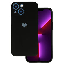 Заредете изображение във визуализатора на галерията – Vennus Silicone Heart Case for Iphone 14 design 1 black
