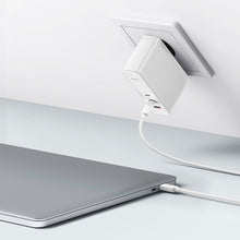 Заредете изображение във визуализатора на галерията – Baseus GaN5 Pro fast charger 2xUSB-C + USB 140W EU white (CCGP100202)
