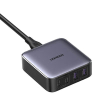 Заредете изображение във визуализатора на галерията – Ugreen Nexode fast desktop charger GaN 2xUSB-C / 2xUSB-A 65W gray (CD327)
