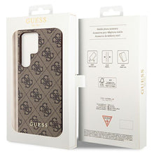 Заредете изображение във визуализатора на галерията – Guess GUHCS23LGF4GBR S23 Ultra S918 brown/brown hardcase 4G Charms Collection
