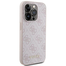 Заредете изображение във визуализатора на галерията – Guess 4G Metal Gold Logo case for iPhone 15 Pro - pink
