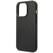 Заредете изображение във визуализатора на галерията – Karl Lagerfeld KLHCP14LFWHK iPhone 14 Pro 6,1" hardcase czarny/black Leather Perforated Logo
