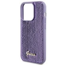 Заредете изображение във визуализатора на галерията – Guess Sequin Script Metal case for iPhone 15 Pro Max - purple
