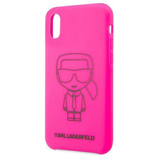 Заредете изображение във визуализатора на галерията – Karl Lagerfeld KLHCI61SILFLPI iPhone Xr różowy/pink Silicone Ikonik Neon Outline
