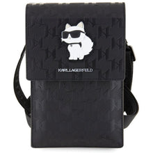 Заредете изображение във визуализатора на галерията – Universal bag for mobile Karl Lagerfeld KLWBSAKHPCK (Saffiano Mono Choupette / black)

