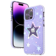 Заредете изображение във визуализатора на галерията – Kingxbar Heart Star Series case for iPhone 14 purple star case

