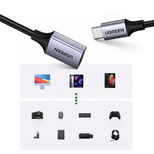 Заредете изображение във визуализатора на галерията – USB C (male) - USB (female) 3.0 OTG cable 0.15m Ugreen US378 - black
