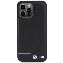 Заредете изображение във визуализатора на галерията – Original Case BMW Leather Carbon BMHCP15X22NBCK for Iphone 15 Pro Max Black
