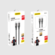 Заредете изображение във визуализатора на галерията – Fast charging cable 120W 1m USB-C - USB-C Dudao L22C - gray

