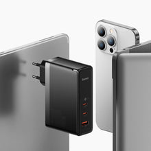 Заредете изображение във визуализатора на галерията – Baseus GaN5 Pro fast charger 2xUSB-C + USB 140W EU white (CCGP100202)
