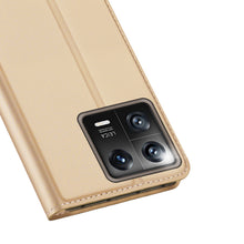 Заредете изображение във визуализатора на галерията – Dux Ducis Skin Pro Case Xiaomi 13 Flip Card Wallet Gold Stand
