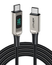 Заредете изображение във визуализатора на галерията – Acefast cable type c to type c 5a pd100w lcd c6-03 2m silver
