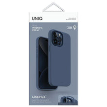 Заредете изображение във визуализатора на галерията – Uniq Lino Hue iPhone 15 Pro Max 6.7" case Magclick Charging navy blue/navy blue
