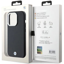 Заредете изображение във визуализатора на галерията – BMW Signature Wrapped Metal MagSafe case for iPhone 14 Pro Max - black
