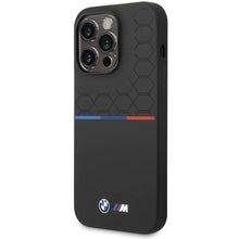Заредете изображение във визуализатора на галерията – BMW M Silicone Pattern case for iPhone 14 Pro Max - black
