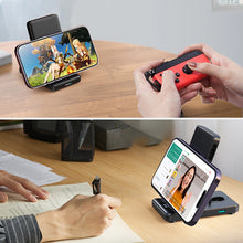 Заредете изображение във визуализатора на галерията – Joyroom JR-WQS02 iPhone AirPods Apple Watch 4in1 charging station foldable - black
